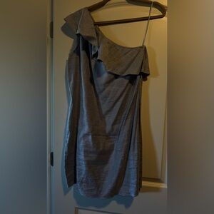 Theory Striped Gray and White Fabric